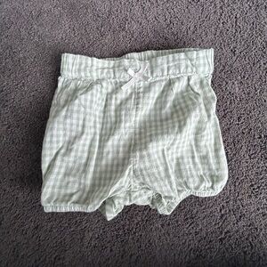 H&M Light Green Gingham Baby Shorts